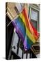 Colorful Rainbow Flag on Halsted Street in 'Boystown' the Gay Neighborhood in Chicago Northside-Alan Klehr-Stretched Canvas