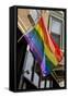 Colorful Rainbow Flag on Halsted Street in 'Boystown' the Gay Neighborhood in Chicago Northside-Alan Klehr-Framed Stretched Canvas