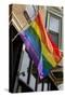 Colorful Rainbow Flag on Halsted Street in 'Boystown' the Gay Neighborhood in Chicago Northside-Alan Klehr-Stretched Canvas