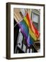 Colorful Rainbow Flag on Halsted Street in 'Boystown' the Gay Neighborhood in Chicago Northside-Alan Klehr-Framed Photographic Print