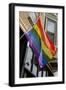 Colorful Rainbow Flag on Halsted Street in 'Boystown' the Gay Neighborhood in Chicago Northside-Alan Klehr-Framed Photographic Print