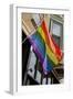 Colorful Rainbow Flag on Halsted Street in 'Boystown' the Gay Neighborhood in Chicago Northside-Alan Klehr-Framed Photographic Print