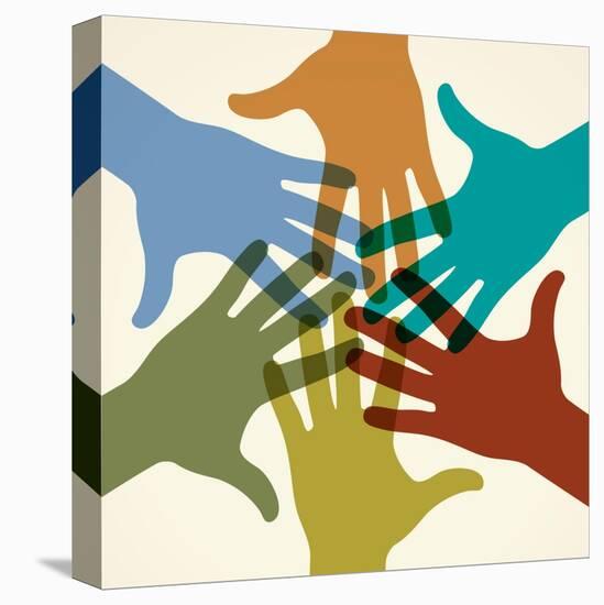 Colorful Raised Hands. the Concept of Diversity. Group of Hands. Giving Concept. this Work - Eps10-VLADGRIN-Stretched Canvas