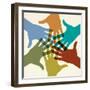 Colorful Raised Hands. the Concept of Diversity. Group of Hands. Giving Concept. this Work - Eps10-VLADGRIN-Framed Art Print