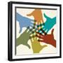 Colorful Raised Hands. the Concept of Diversity. Group of Hands. Giving Concept. this Work - Eps10-VLADGRIN-Framed Art Print