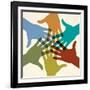 Colorful Raised Hands. the Concept of Diversity. Group of Hands. Giving Concept. this Work - Eps10-VLADGRIN-Framed Art Print