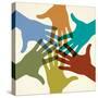 Colorful Raised Hands. the Concept of Diversity. Group of Hands. Giving Concept. this Work - Eps10-VLADGRIN-Stretched Canvas