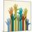 Colorful Raised Hands. the Concept of Diversity. Group of Hands. Giving Concept.-VLADGRIN-Mounted Premium Giclee Print