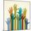 Colorful Raised Hands. the Concept of Diversity. Group of Hands. Giving Concept.-VLADGRIN-Mounted Art Print