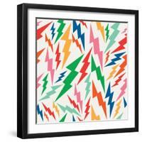 Colorful Retro Bolt Pattern-cienpies-Framed Art Print