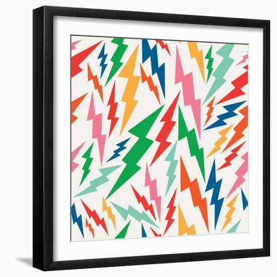 Colorful Retro Bolt Pattern-cienpies-Framed Art Print