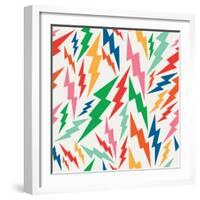 Colorful Retro Bolt Pattern-cienpies-Framed Art Print