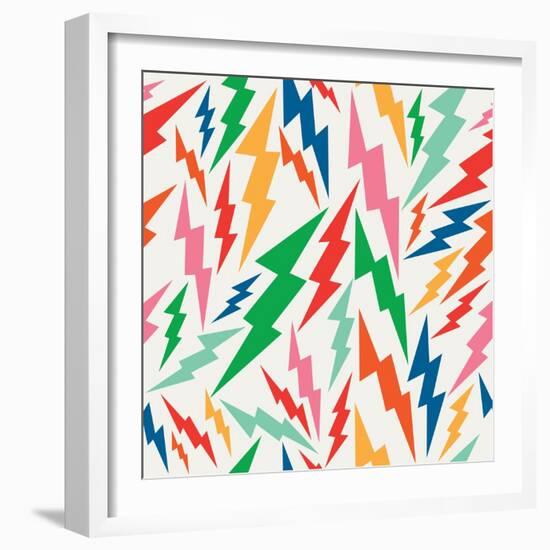 Colorful Retro Bolt Pattern-cienpies-Framed Art Print