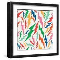 Colorful Retro Bolt Pattern-cienpies-Framed Art Print