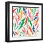 Colorful Retro Bolt Pattern-cienpies-Framed Art Print