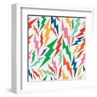 Colorful Retro Bolt Pattern-cienpies-Framed Art Print