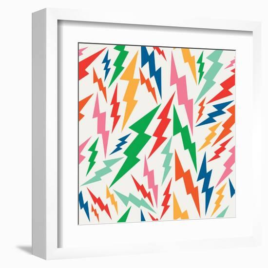 Colorful Retro Bolt Pattern-cienpies-Framed Art Print