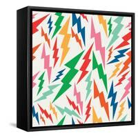 Colorful Retro Bolt Pattern-cienpies-Framed Stretched Canvas