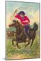 Colorful Rider with Lasso-null-Mounted Art Print