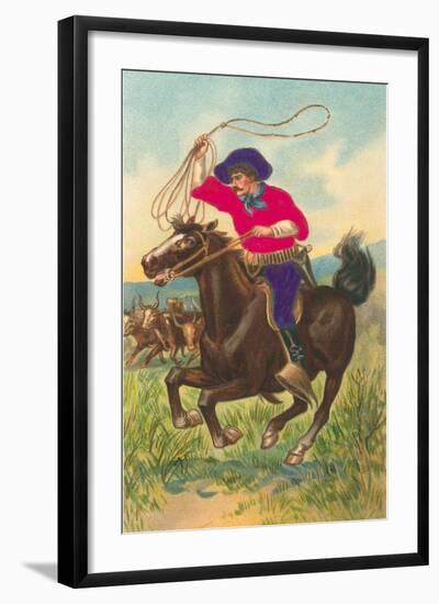 Colorful Rider with Lasso-null-Framed Art Print