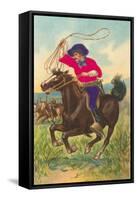 Colorful Rider with Lasso-null-Framed Stretched Canvas