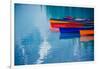 Colorful rowboats reflection, Banff, Alberta, Canada-Panoramic Images-Framed Photographic Print