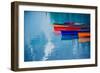 Colorful rowboats reflection, Banff, Alberta, Canada-Panoramic Images-Framed Photographic Print