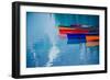 Colorful rowboats reflection, Banff, Alberta, Canada-Panoramic Images-Framed Photographic Print