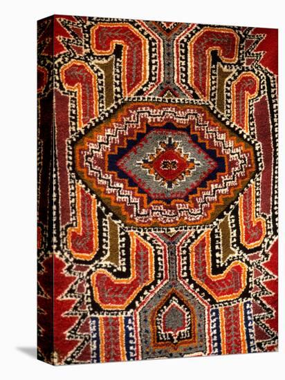 Colorful Rug Artwork, Casablanca, Morocco-Bill Bachmann-Stretched Canvas