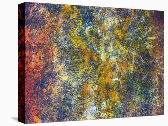 Colorful rusty metal plate, Santiago, Chile.-William Perry-Stretched Canvas