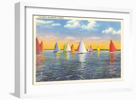 Colorful Sailboats, Canada-null-Framed Art Print