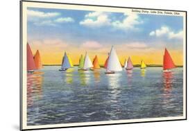 Colorful Sailboats, Lake Erie, Toledo, Ohio-null-Mounted Art Print