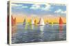 Colorful Sailboats, Lake Erie, Toledo, Ohio-null-Stretched Canvas
