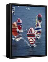 Colorful Sailboats-null-Framed Stretched Canvas