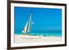Colorful Sailing Boats for Rent on a Sunny Day at Varadero Beach in Cuba-Kamira-Framed Photographic Print