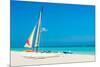 Colorful Sailing Boats for Rent on a Sunny Day at Varadero Beach in Cuba-Kamira-Mounted Photographic Print