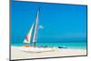 Colorful Sailing Boats for Rent on a Sunny Day at Varadero Beach in Cuba-Kamira-Mounted Photographic Print