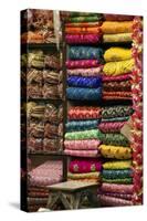 Colorful Sari Shop in Old Delhi Market, Delhi, India-Kymri Wilt-Stretched Canvas