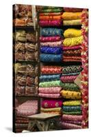 Colorful Sari Shop in Old Delhi Market, Delhi, India-Kymri Wilt-Stretched Canvas