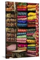 Colorful Sari Shop in Old Delhi Market, Delhi, India-Kymri Wilt-Stretched Canvas
