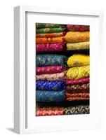 Colorful Sari Shop in Old Delhi Market, Delhi, India-Kymri Wilt-Framed Photographic Print