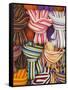 Colorful Scarfs for Sale at Market, Pisa, Italy-Dennis Flaherty-Framed Stretched Canvas