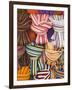 Colorful Scarfs for Sale at Market, Pisa, Italy-Dennis Flaherty-Framed Photographic Print