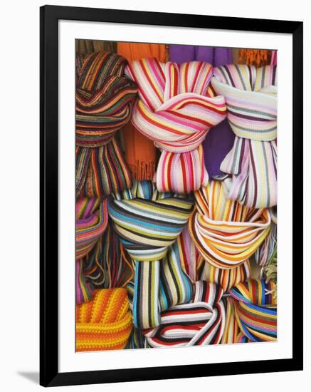 Colorful Scarfs for Sale at Market, Pisa, Italy-Dennis Flaherty-Framed Photographic Print