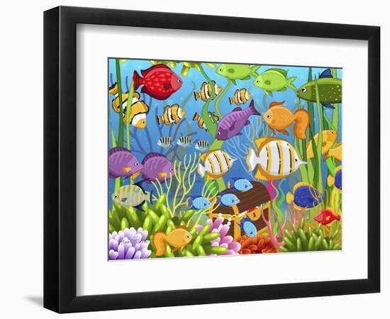 Colorful Sea Life-Jean Plout-Framed Giclee Print