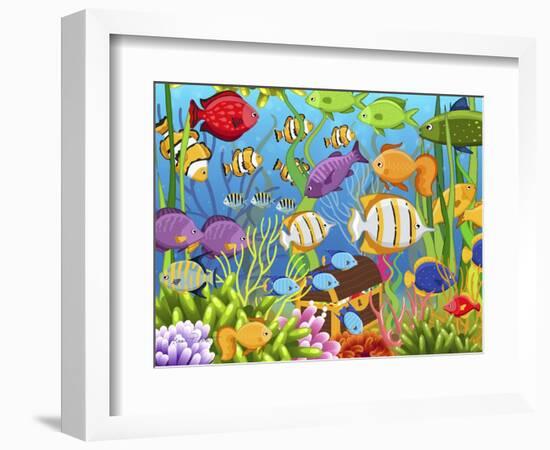 Colorful Sea Life-Jean Plout-Framed Giclee Print