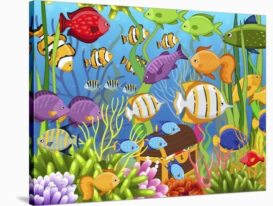 Colorful Sea Life-Jean Plout-Stretched Canvas