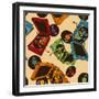 Colorful Seamless Pattern of Gramophones-Annykos-Framed Art Print