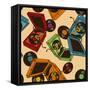 Colorful Seamless Pattern of Gramophones-Annykos-Framed Stretched Canvas