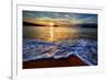 Colorful Seaside Beach Sunrise with Distant Mountains-West Coast Scapes-Framed Photographic Print